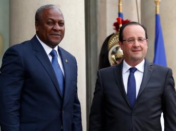 John Dramani Mahama et François Hollande
