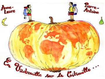 Dessin "En vadrouille sur la citrouille"