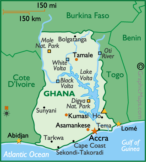 Carte du Ghana